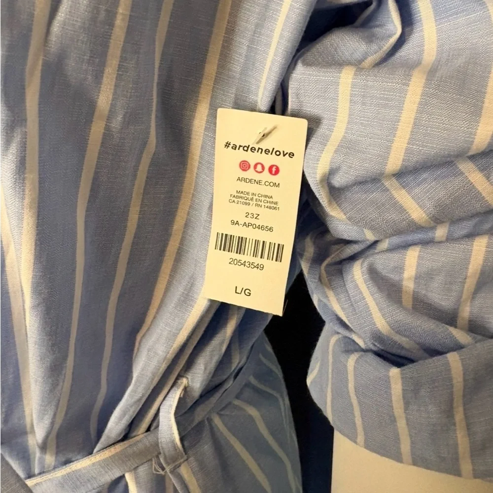 Ardene Long Sleeve Striped Dress with Tie Waist - Picture 4 of 6